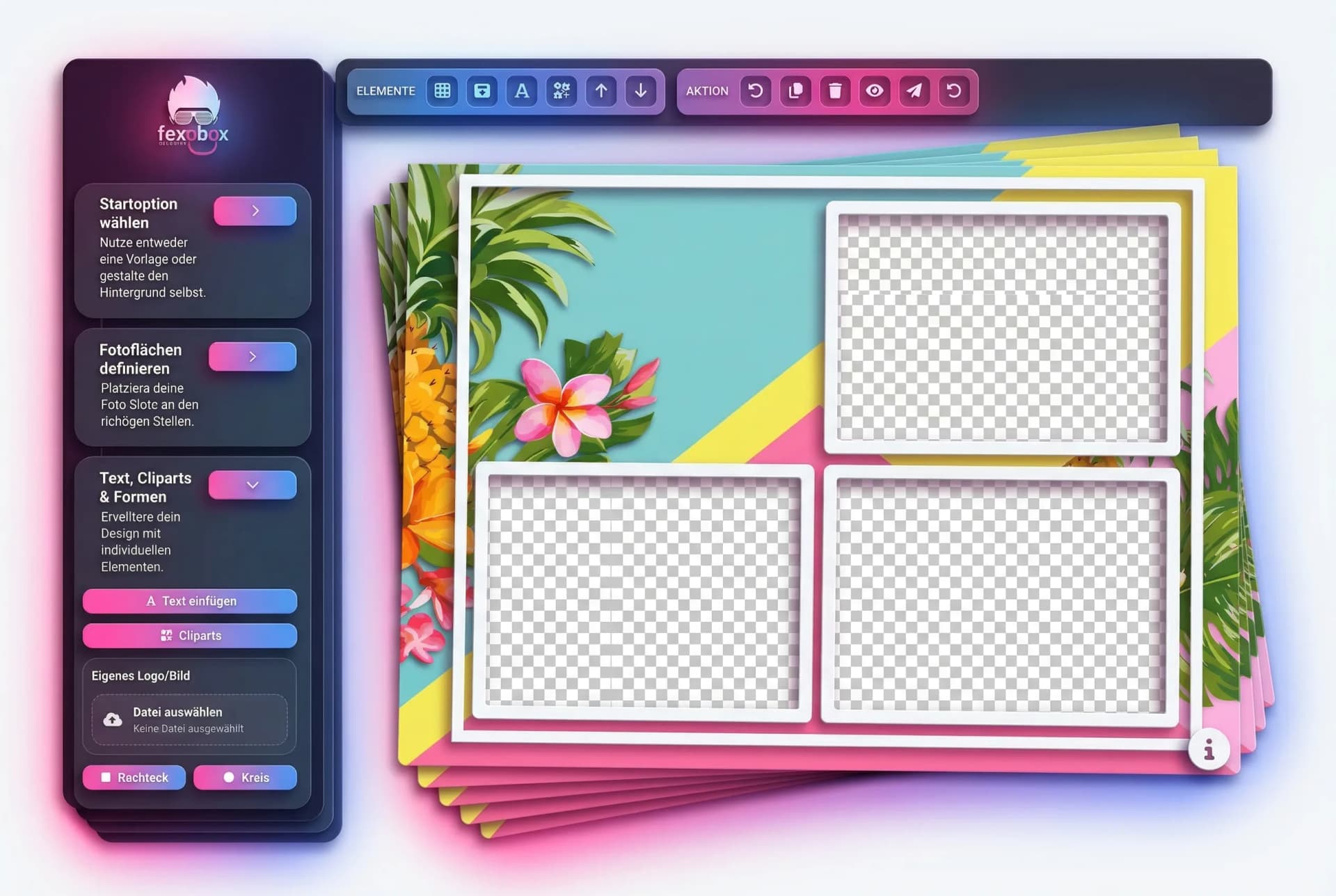 fexobox online designer - eigen photobooth templates maken in de browser